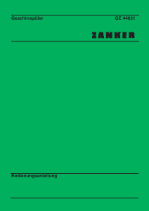 Bedienungsanleitung Zanker GE44018 Geschirrspüler