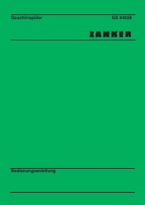 Bedienungsanleitung Zanker GS64028 Geschirrspüler