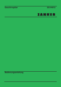 Bedienungsanleitung Zanker GS64012 Geschirrspüler