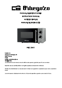 Manual de uso Orbegozo MIG 2041 Microondas
