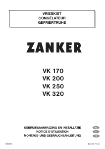 Handleiding Zanker VK320 Vriezer
