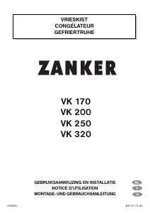 Mode d’emploi Zanker VK170 Congélateur