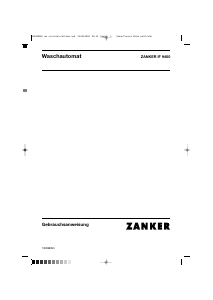 Bedienungsanleitung Zanker IF9450 Waschmaschine