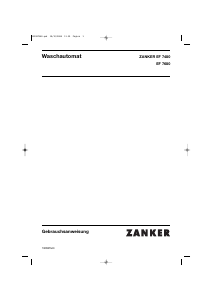 Bedienungsanleitung Zanker EF7680 Waschmaschine