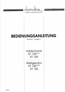 Manual Domoline KT160SB Refrigerator