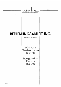 Bedienungsanleitung Domoline KG290 Kühl-gefrierkombination