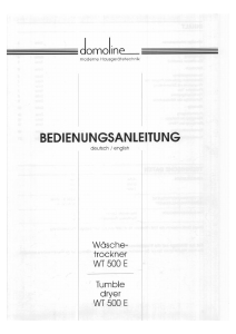 Bedienungsanleitung Domoline WT500E Trockner