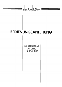 Bedienungsanleitung Domoline GSP400D Geschirrspüler