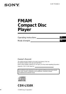 Mode d’emploi Sony CDX-L510X Autoradio