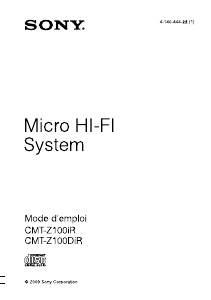 Mode d’emploi Sony CMT-Z100DiR Stéréo