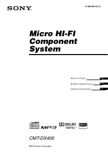 Mode d’emploi Sony CMT-DX400 Stéréo