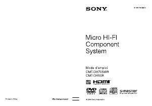 Mode d’emploi Sony CMT-DH70SWR Stéréo