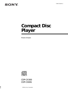 Mode d’emploi Sony CDP-CX691 Lecteur CD