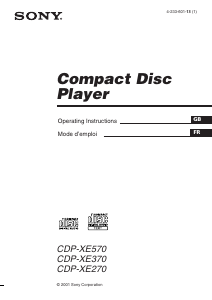 Mode d’emploi Sony CDP-XE570B Lecteur CD