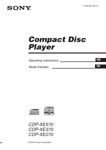 Mode d’emploi Sony CDP-XE370B Lecteur CD