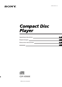 Manual Sony CDP-XE900E CD Player