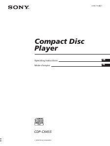 Mode d’emploi Sony CDP-CX455 Lecteur CD