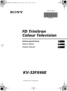 Kullanım kılavuzu Sony KV-32FX66E Televizyon