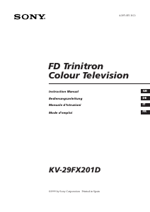 Manuale Sony KV-29FX201D Televisore