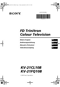 Mode d’emploi Sony KV-21FQ10B Téléviseur
