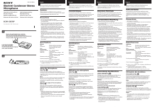 Manuale Sony ECM-DS70P Microfono