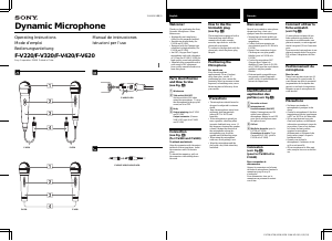 Manual de uso Sony F-V420 Micrófono