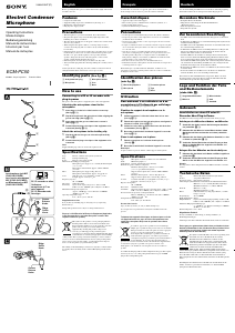 Manuale Sony ECM-PC50 Microfono