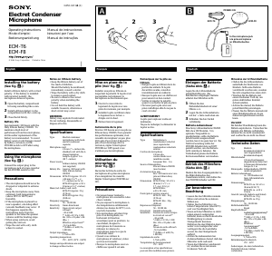 Manual de uso Sony ECM-T6 Micrófono