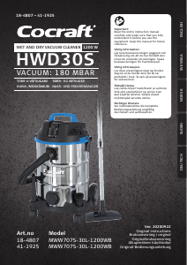 Manual Cocraft MWW707S-30L-1200WB Vacuum Cleaner