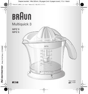 Посібник Braun MPZ 9 Multiquick 3 Соковижималка для цитрусових