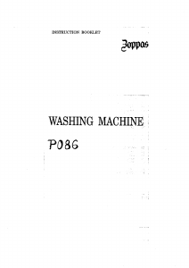 Kullanım kılavuzu Zoppas PO86 Çamaşır makinesi