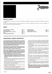 Manuale Zoppas PV13E Congelatore