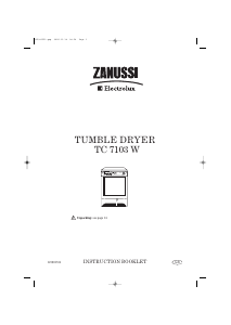 Manual Zanussi-Electrolux TC7103W Dryer