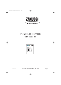 Manual Zanussi-Electrolux TD4113W Dryer