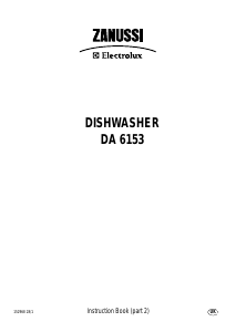 Manual Zanussi-Electrolux DA6153 Dishwasher