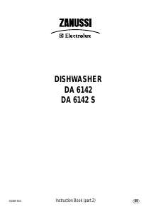 Manual Zanussi-Electrolux DA6142S Dishwasher