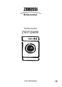 Manual Zanussi-Electrolux ZWF 1840 Washing Machine