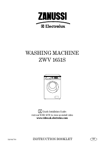 Manual Zanussi-Electrolux ZWV 1651 S Washing Machine