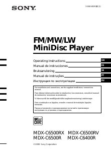 Manual de uso Sony MDX-C6500RX Radio para coche