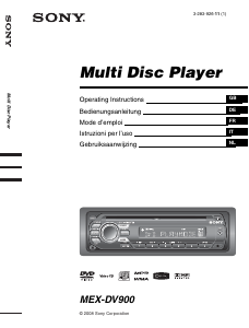 Manual Sony MEX-DV900 Car Radio