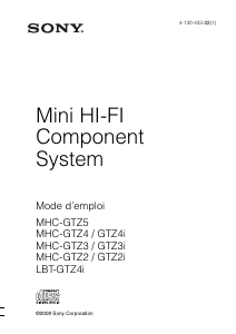 Mode d’emploi Sony MHC-GTZ3I Stéréo