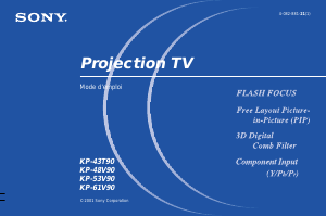 Mode d’emploi Sony KP-43T90 Téléviseur
