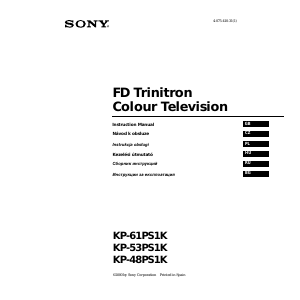 Használati útmutató Sony KP-61PS1K Televízió