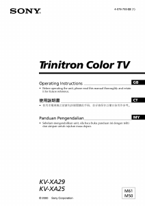 Bruksanvisning Sony KV-XA29M50 TV