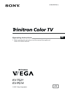 Handleiding Sony KV-TG21L70 Televisie