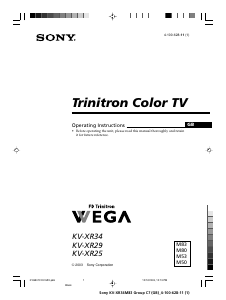 Handleiding Sony KV-XR29M83 Televisie