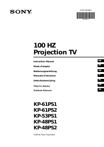 Mode d’emploi Sony KP-53PS1 Téléviseur