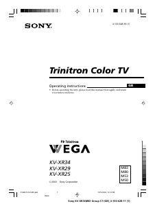 Bruksanvisning Sony KV-XR25M80 TV