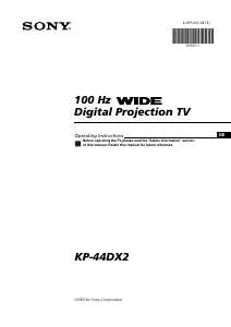 Handleiding Sony KP-44DX2U Televisie