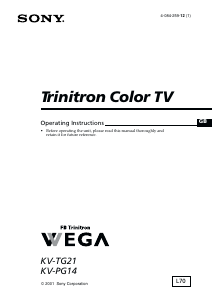 Bruksanvisning Sony KV-PG14L70 TV